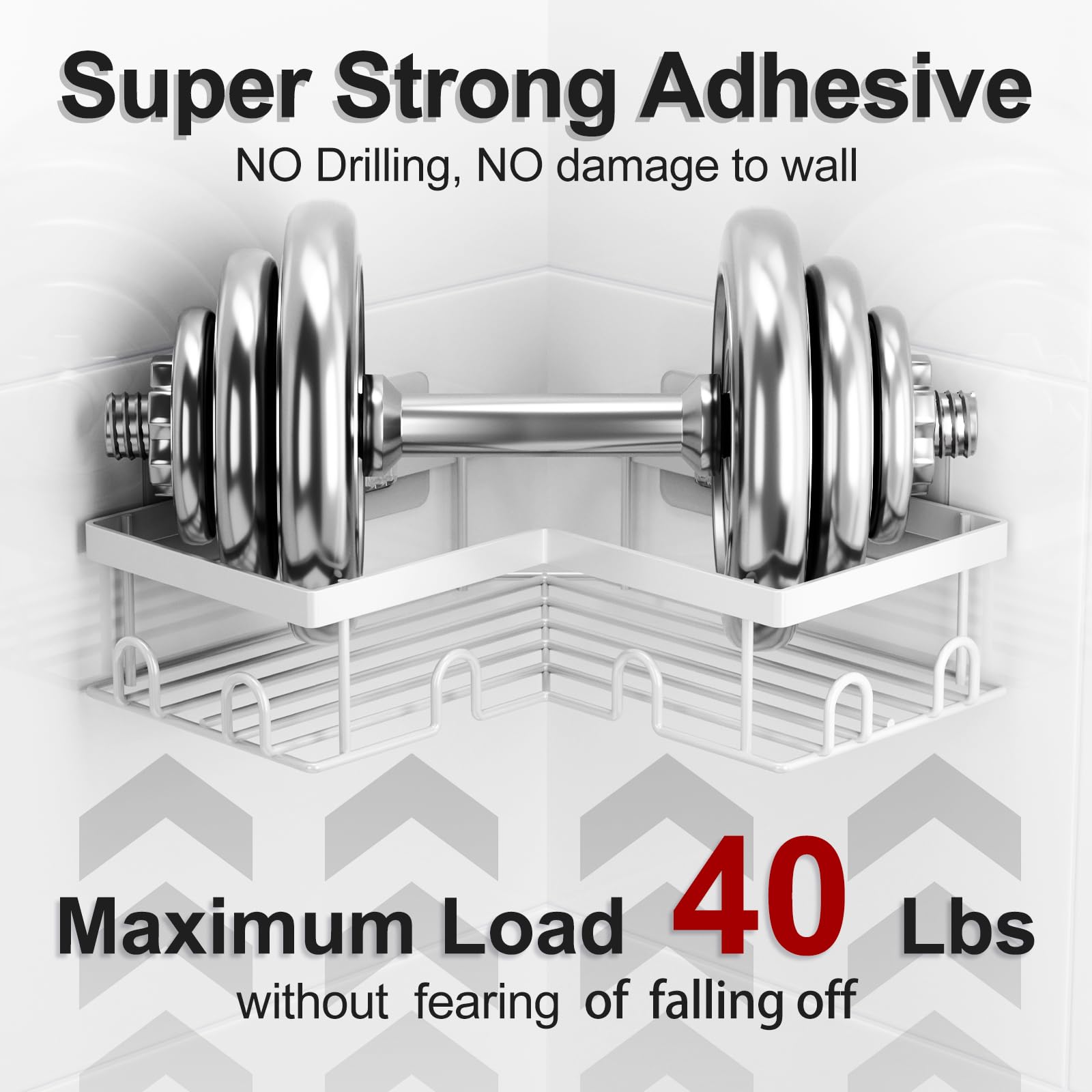 Liuoud Corner Shower Caddy 5 Pack, Rustproof Stainless Steel Shower Organizer with Soap Rack Toothbrush Holder, Large Capacity Adhesive No Drilling Bathroom Storage Decor Set, Black